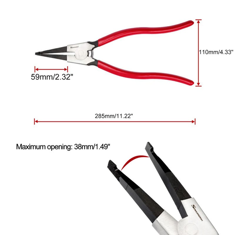 SPEEDWOX 11 Inches Lock Ring Pliers Special Retaining Ring Pliers for Removing Installing Gearshift Locking Rings Angle Tip Circlip Plier Automobile Transmission Clutch Shafts Tool - Image 5